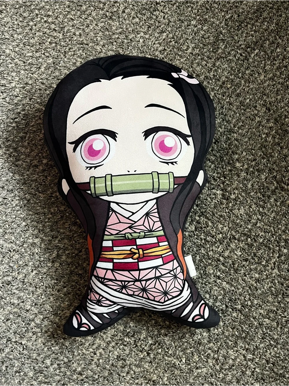 Nezuko Anime Plush Pillow - Pink & Black Kawaii Doll